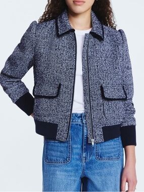 Free Assembly Women's Tweed Bomber Jacket